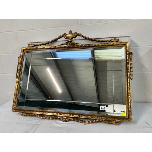 242 - MODERN DECORATIVE GILT WALL MIRROR 30”X36”