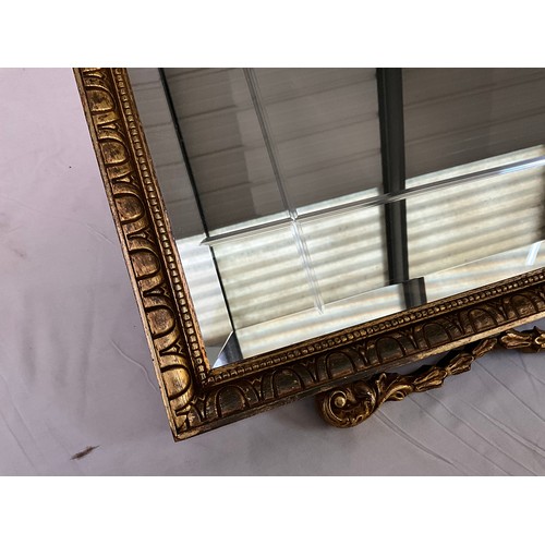 242 - MODERN DECORATIVE GILT WALL MIRROR 30”X36”