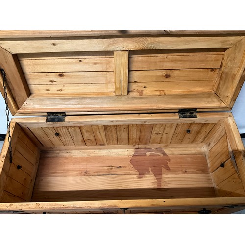 243 - MODERN PINE BOX H12” L29.5” D12”