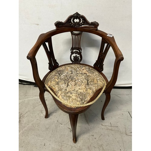 248 - EDWARDIAN MAHOGANY BEDROOM CHAIR H31” L22”