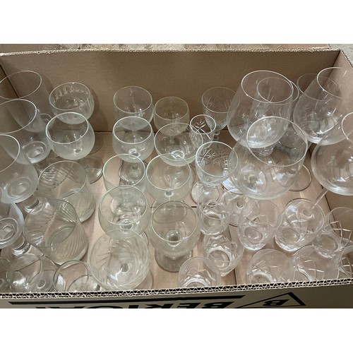 2 - FOUR BOXES OF GLASSWARE (MOSTLY DRINKING GLASSES)