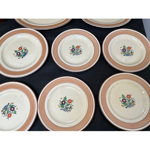 30 - ART DECO HAND PAINTED MINTONS DINNERWARE AND A MAHOGANY BOX