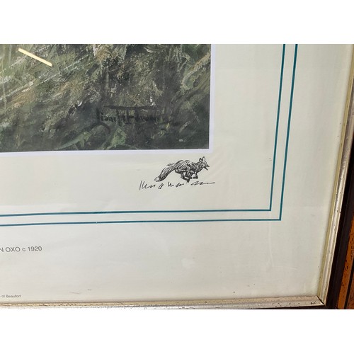 42 - MODERN FRAMED HUNTING SCENE PRINT 32”X23”