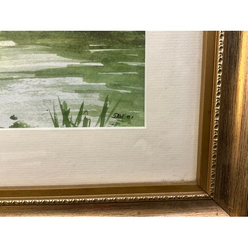 65 - A MODERN FRAMED WATER COLOUR PICTURE SIGNED TO CORNER 16”X20”