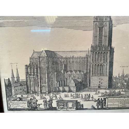 71 - FRAMED PICTURE OF NETHERLANDS CATHEDRAL 23”X21”