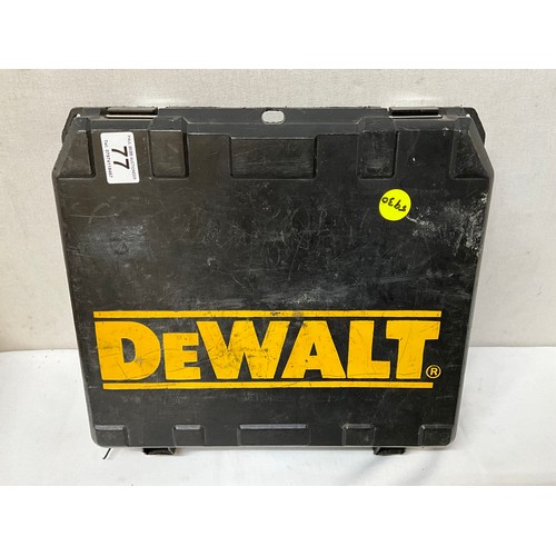 77 - A CASED DEWALT TWIN BATTERY 18V RECHARGEABLE DRILL