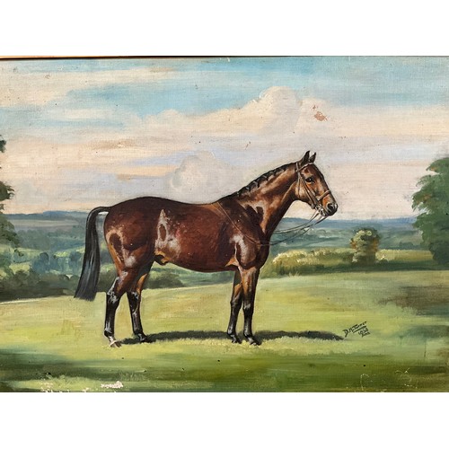 100 - FRAMED OILS ON CANVAS OF THE HORSE SIGNED D.M.TURNER AND DATED 1936 (THE NUT) A/F 18”X24”