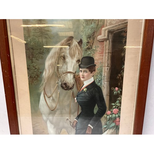 109 - EDWARDIAN FRAMED PRINT ENTITLED A FAMILY FRIEND