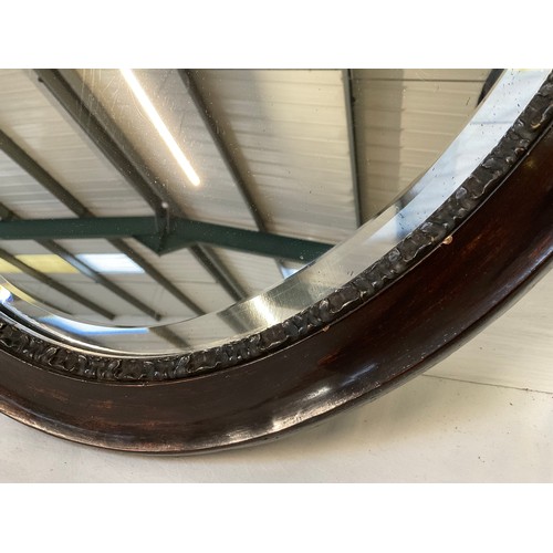 121 - VINTAGE MAHOGANY FRAMED OVAL WALL MIRROR