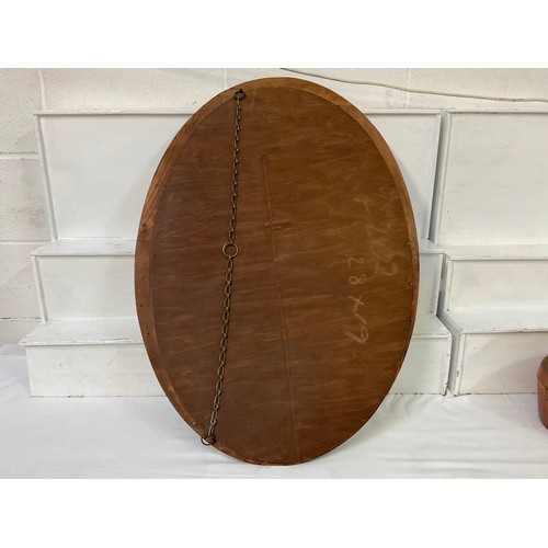 121 - VINTAGE MAHOGANY FRAMED OVAL WALL MIRROR