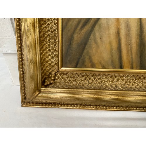 129 - LARGE GILT FRAMED PORTRAIT OF A LADY