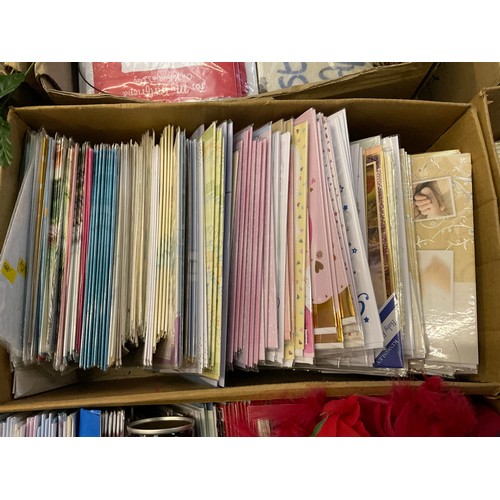 130 - THIRTEEN BOXES OF NEW BIRTHDAY AND GREETING CARDS TO INCLUDE BADGES ETC