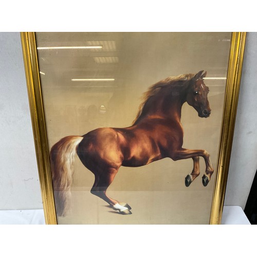 166 - A MODERN GUILT FRAMED HORSE PICTURE 36”X28”