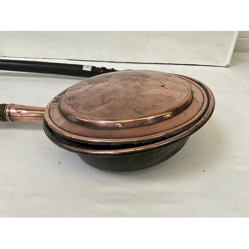 188 - TWO VICTORIAN COPPER WARMING PANS