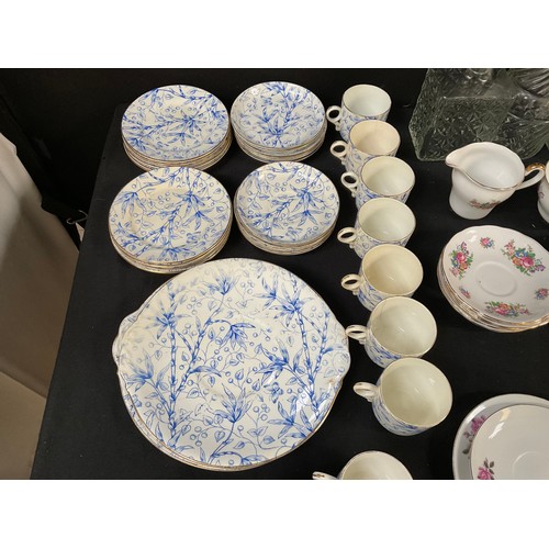 250 - 2 BOXES OF GLASS AND CHINA TEA SETS ETC