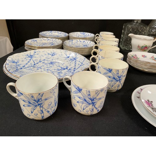 250 - 2 BOXES OF GLASS AND CHINA TEA SETS ETC