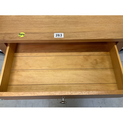 263 - MODERN OAK TELEPHONE TABLE WITH DRAWER H30