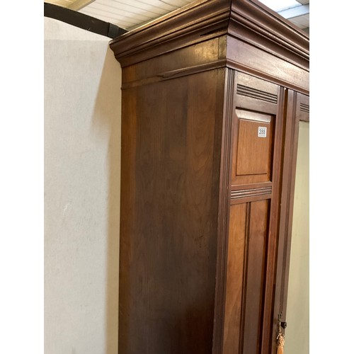 288 - EDWARDIAN MAHOGANY MIRROR DOOR WARDROBE H78