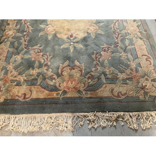 295 - GREEN PATTERNED CHINESE STYLE CARPET A/F 110