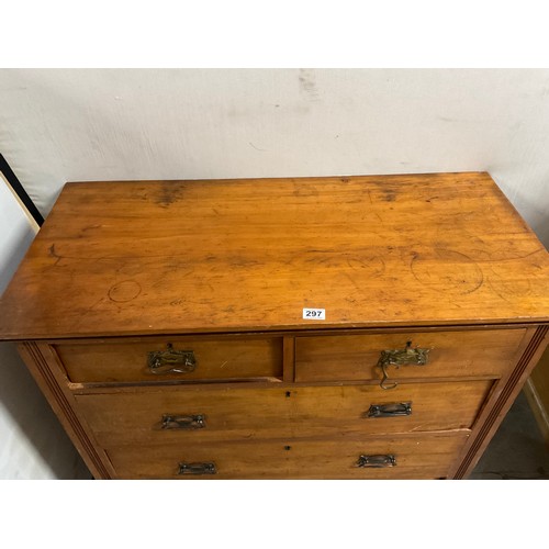 297 - EDWARDIAN SATINWOOD 2 OVER 3 BEDROOM CHEST H40