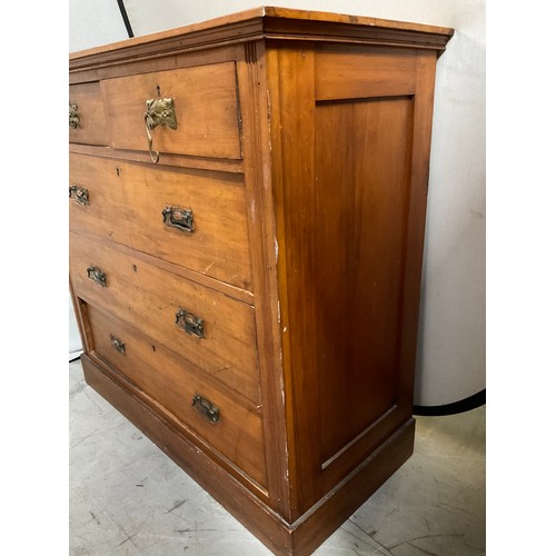 297 - EDWARDIAN SATINWOOD 2 OVER 3 BEDROOM CHEST H40