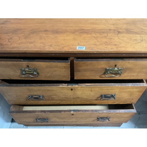 297 - EDWARDIAN SATINWOOD 2 OVER 3 BEDROOM CHEST H40