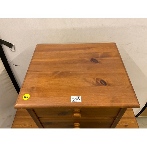 318 - MODERN PINE SINGLE PEDASTAL DRESSING TABLE H29