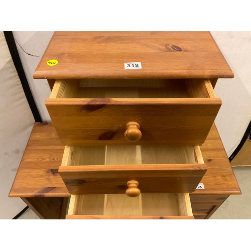 318 - MODERN PINE SINGLE PEDASTAL DRESSING TABLE H29