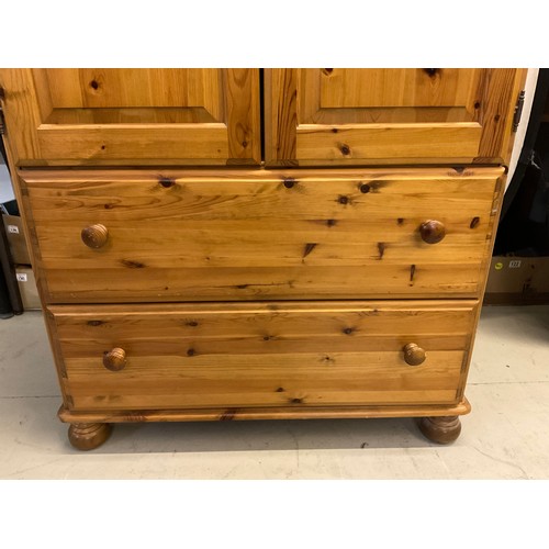 319 - MODERN PINE TALLBOY WITH 2 DOORS OVER 2 DRAWERS H48