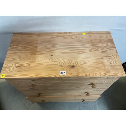 327 - MODERN PINE 3 DRAWER CHEST H36