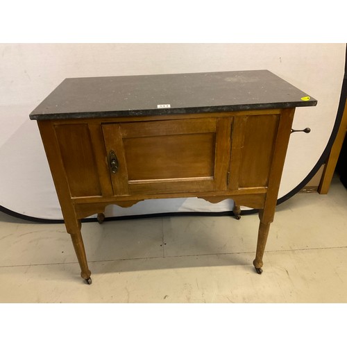 343 - EDWARDIAN SATINWOOD MARBLE TOPPED WASHSTAND H30