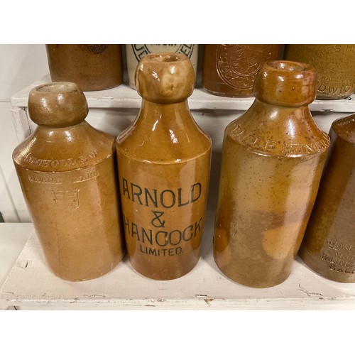 2 - BOX OF 18 VICTORIAN GLAZED STONEWARE BOTTLES