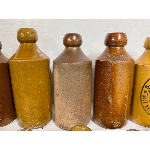 2 - BOX OF 18 VICTORIAN GLAZED STONEWARE BOTTLES