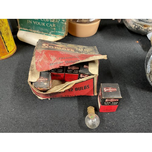 11 - CRATE OF VINTAGE CAR ITEMS ETC