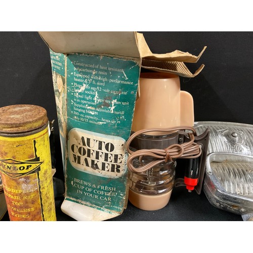 11 - CRATE OF VINTAGE CAR ITEMS ETC