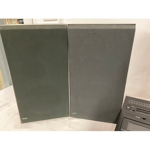 36 - VINTAGE BANG & OLUFSEN BEOCENTER 2002 STEREO AND 2 PAIRS OF MATCHING SPEAKERS WITH HEADPHONES AND IN... 