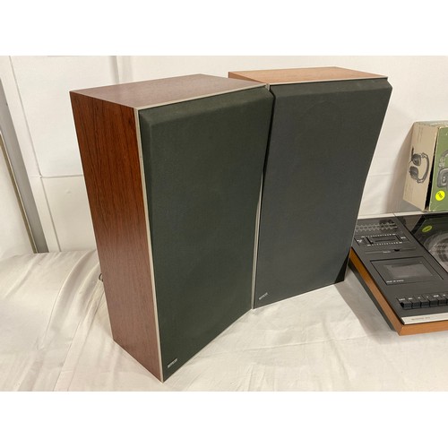 36 - VINTAGE BANG & OLUFSEN BEOCENTER 2002 STEREO AND 2 PAIRS OF MATCHING SPEAKERS WITH HEADPHONES AND IN... 