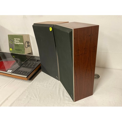 36 - VINTAGE BANG & OLUFSEN BEOCENTER 2002 STEREO AND 2 PAIRS OF MATCHING SPEAKERS WITH HEADPHONES AND IN... 