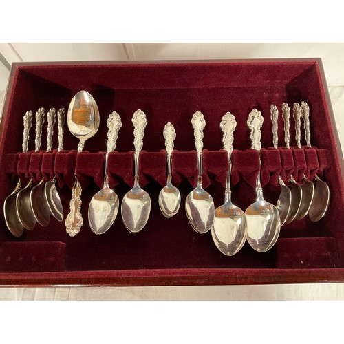 51 - MAHOGANY CASED CANTEEN OF CUTLERY (59 PIECES)