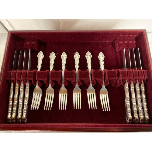 51 - MAHOGANY CASED CANTEEN OF CUTLERY (59 PIECES)