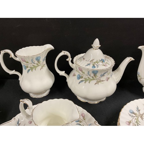 58 - LARGE ROYAL ALBERT BRIGADOON PATTERN TEA COFFEE SERVICE 47 PIECES