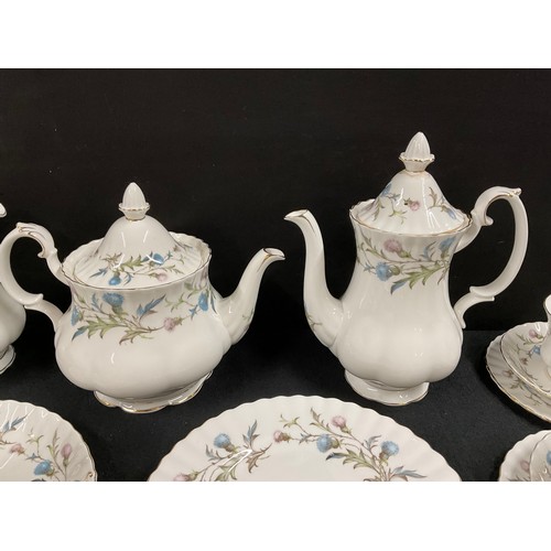 58 - LARGE ROYAL ALBERT BRIGADOON PATTERN TEA COFFEE SERVICE 47 PIECES