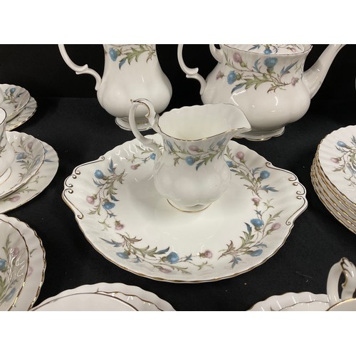 58 - LARGE ROYAL ALBERT BRIGADOON PATTERN TEA COFFEE SERVICE 47 PIECES