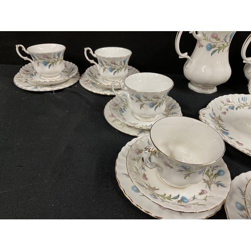 58 - LARGE ROYAL ALBERT BRIGADOON PATTERN TEA COFFEE SERVICE 47 PIECES