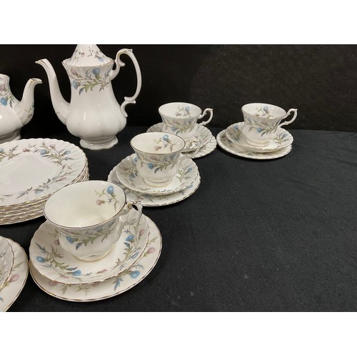 58 - LARGE ROYAL ALBERT BRIGADOON PATTERN TEA COFFEE SERVICE 47 PIECES