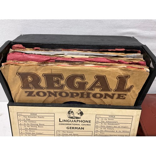 60 - 2 BRIEF CASES WOODEN SLIDE CHEST AND CASE OF 78S