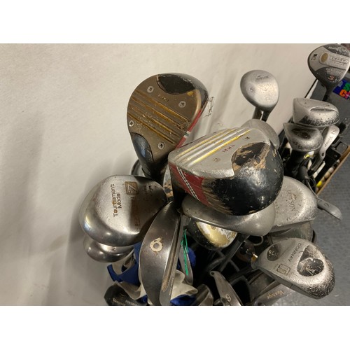 78 - 2 GOLF BAGS CLUBS TROLLEY AND LARGE QTY OF GOLF BALLS