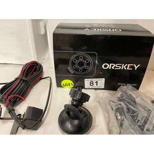 81 - GARMIN SAT NAV AND ORSKEY DRIVING RECORDER MODEL S800