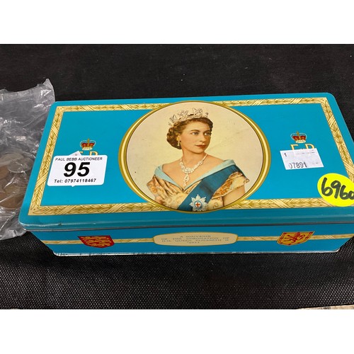 95 - VINTAGE TIN OF COINS