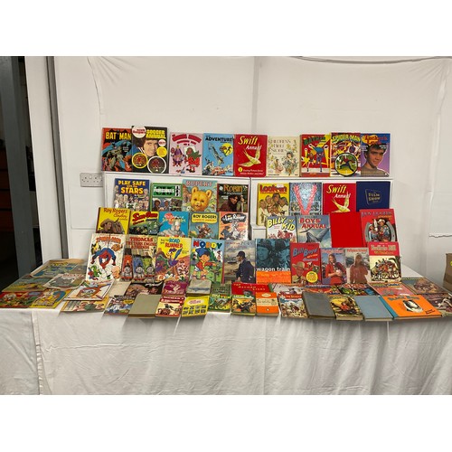 206 - 2 BOXES OF CHILDRENS ANNUALS BATMAN LONE RANGER ETC